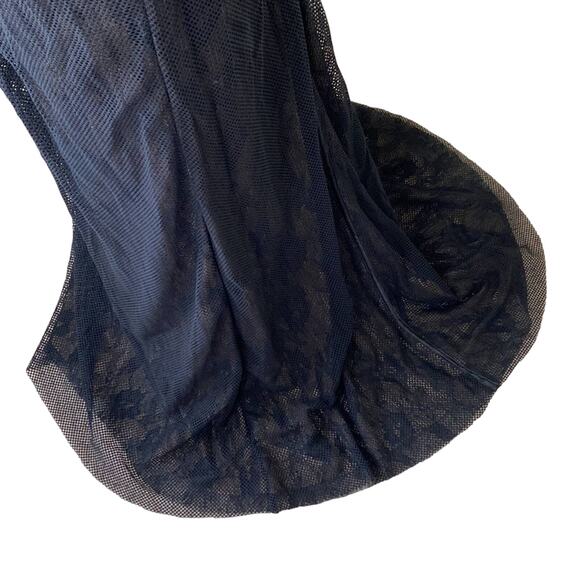 TADASHI SHOJI Mesh Lace Sleeveless Floor Length Evening Gown Style ADH1190L - Picture 9 of 14